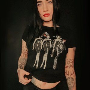 Girls Night Out Fitted Tee Black Mischief Made